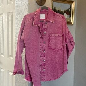 Hot pink denim jacket